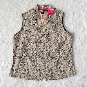 VTG 90s Y2K Jamie Sadock Woman Patterned Sleeveless Top SMALL Athleisure Boho